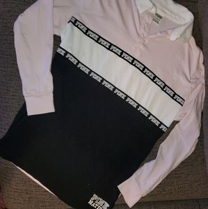 PINK sweater button up collar